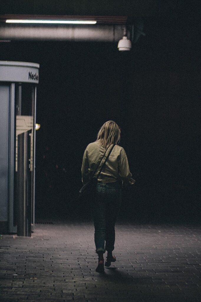 woman, walking, street, alone, girl, female, dark, night, evening, alone, alone, alone, alone, alone